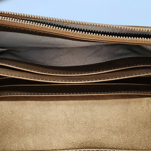 Coated Canvas Wallet Beige