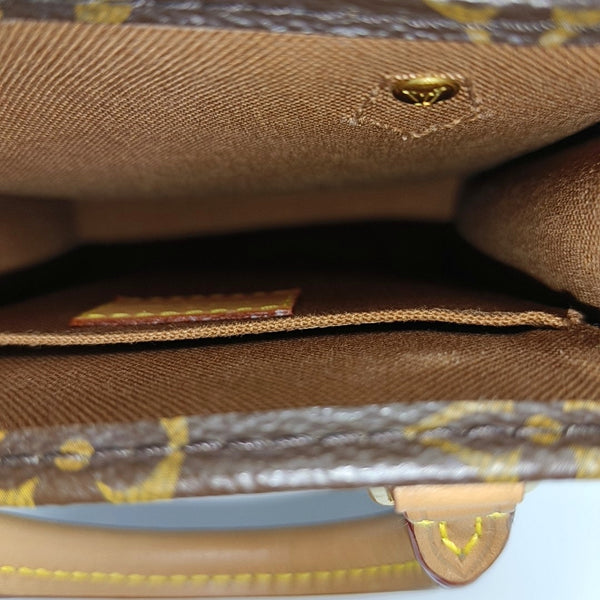 SAC PLAT Mini Monogram Coated Canvas Brown