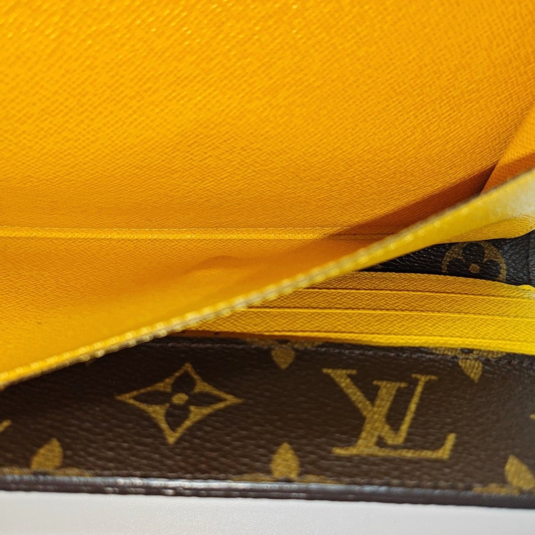 MARIE LOU Monogram Coated Canvas Brown Wallet