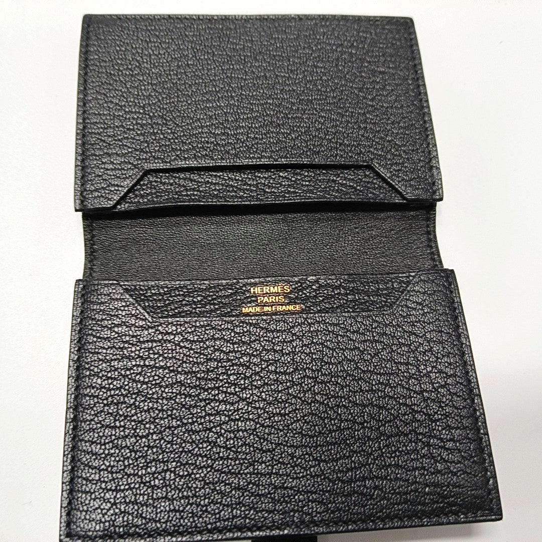 Bearn Mini Lambskin Black Card Holder