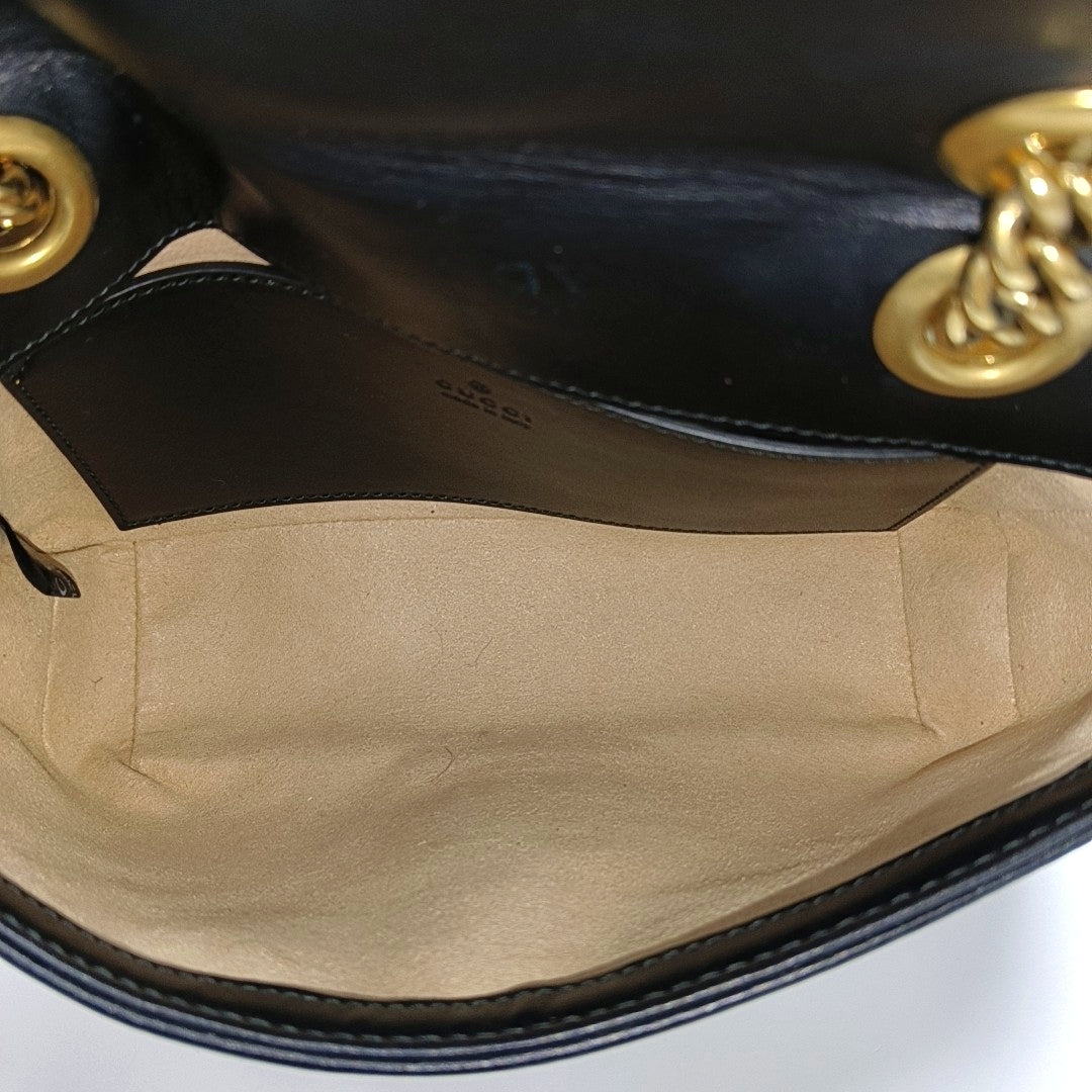 GG Marmont Small Quilted Calfskin Black