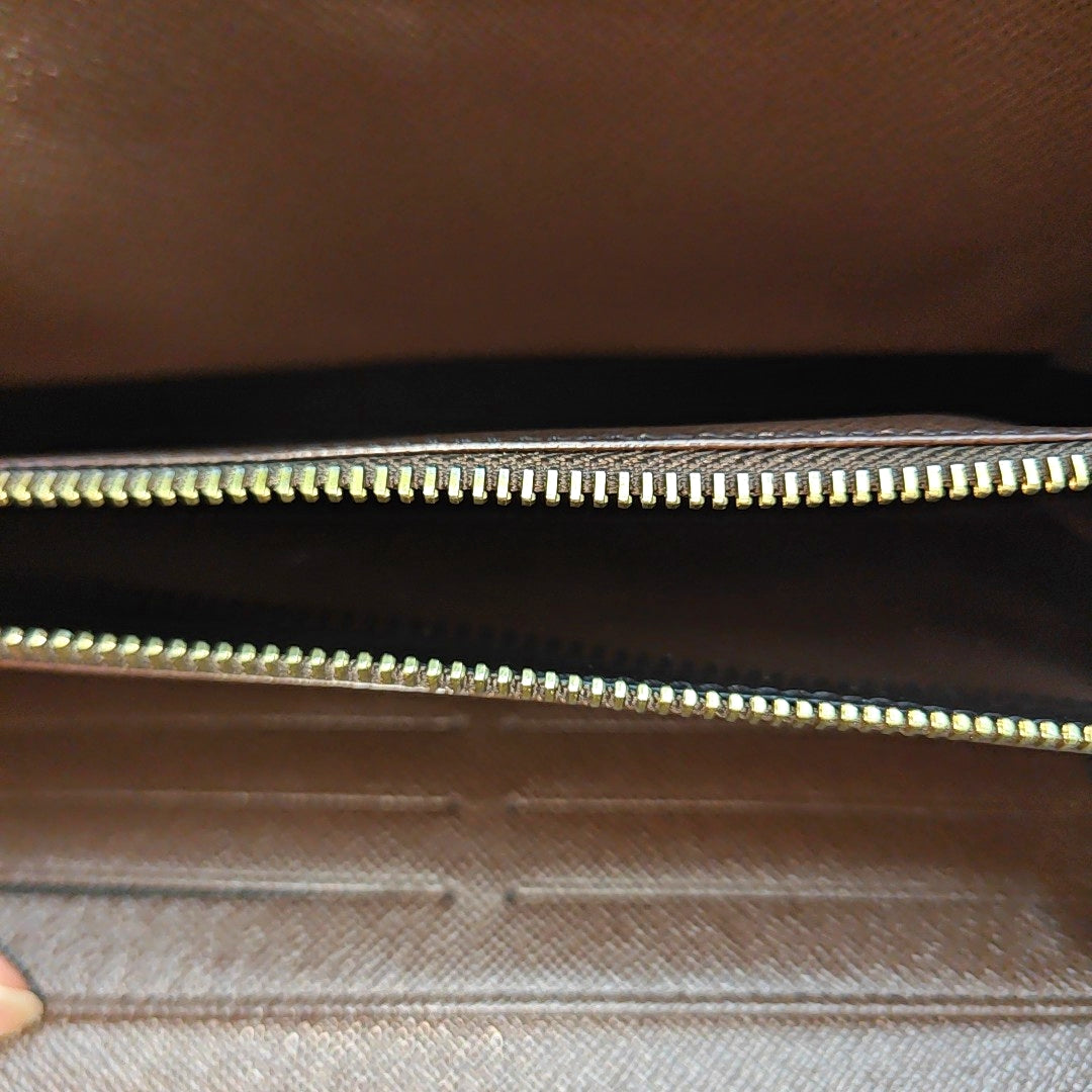 PORTE MONNAIE Damier Ebene Coated Canvas Brown