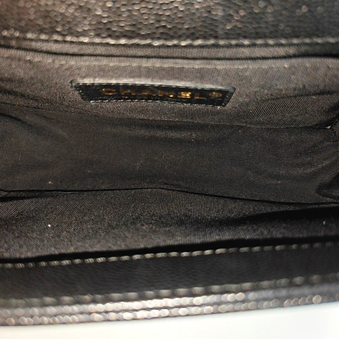 BOY CHANEL Small Quilted Grained Calfskin Black