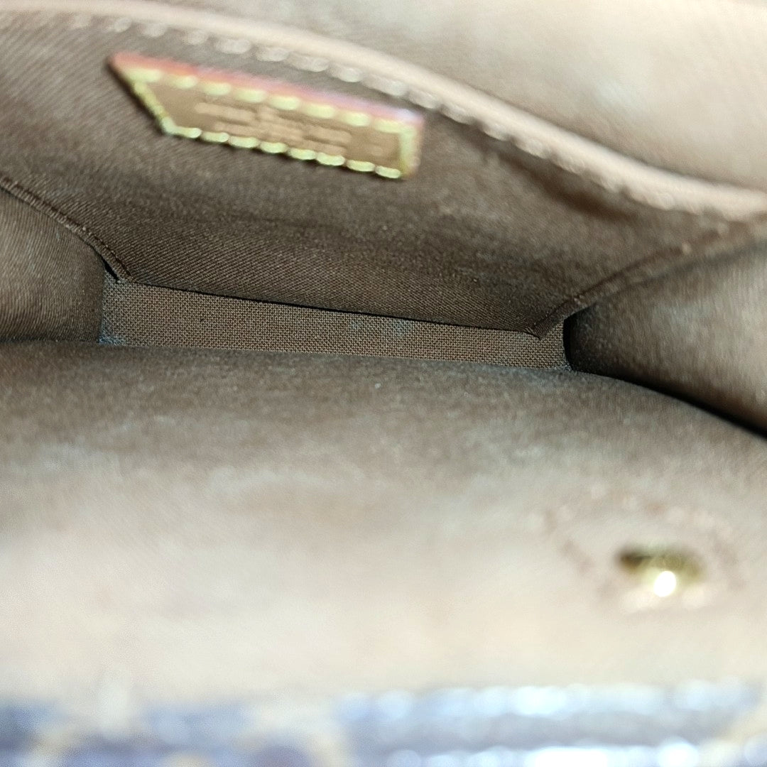 SAC PLAT Mini Monogram Coated Canvas Brown