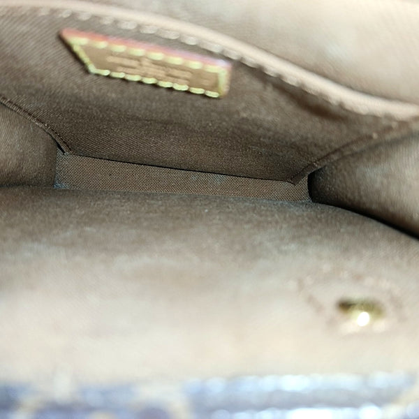 SAC PLAT Mini Monogram Coated Canvas Brown