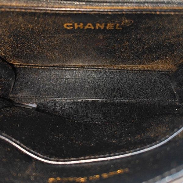 Lambskin Top Handle Bag Brown