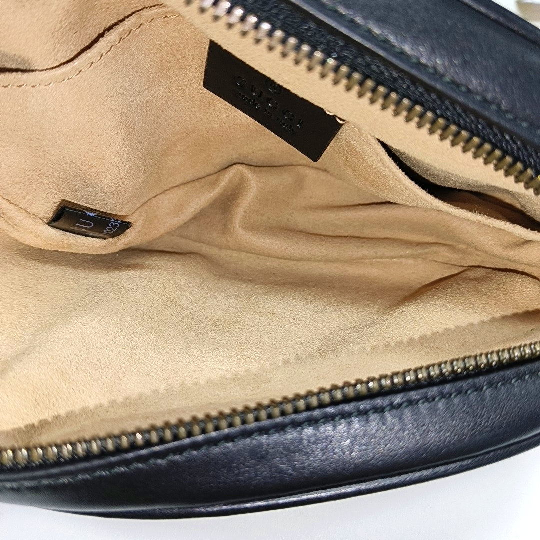 GG Marmont Super Mini Quilted Calfskin Black