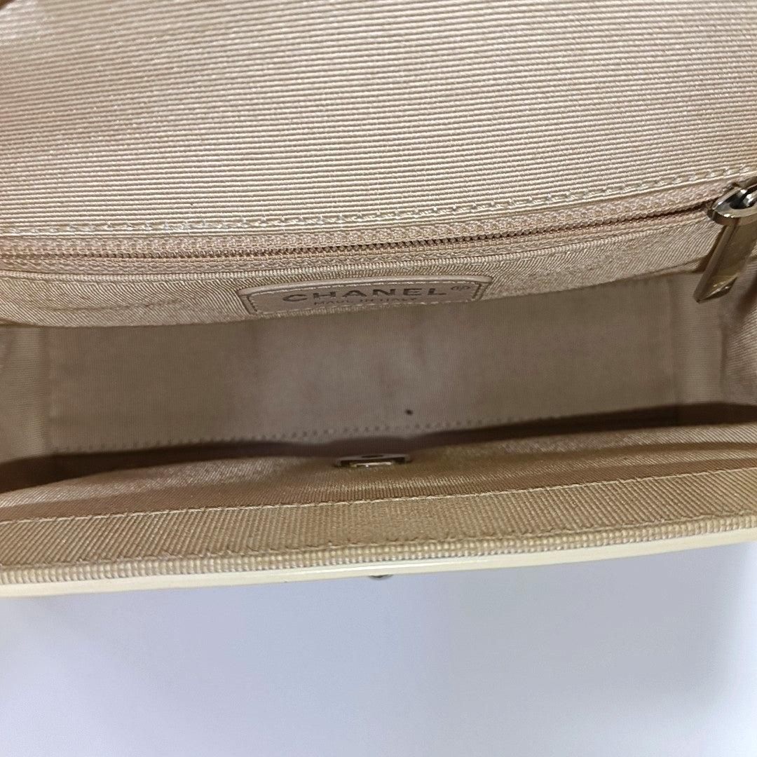 Quilted Calfskin Shoulder Bag Beige