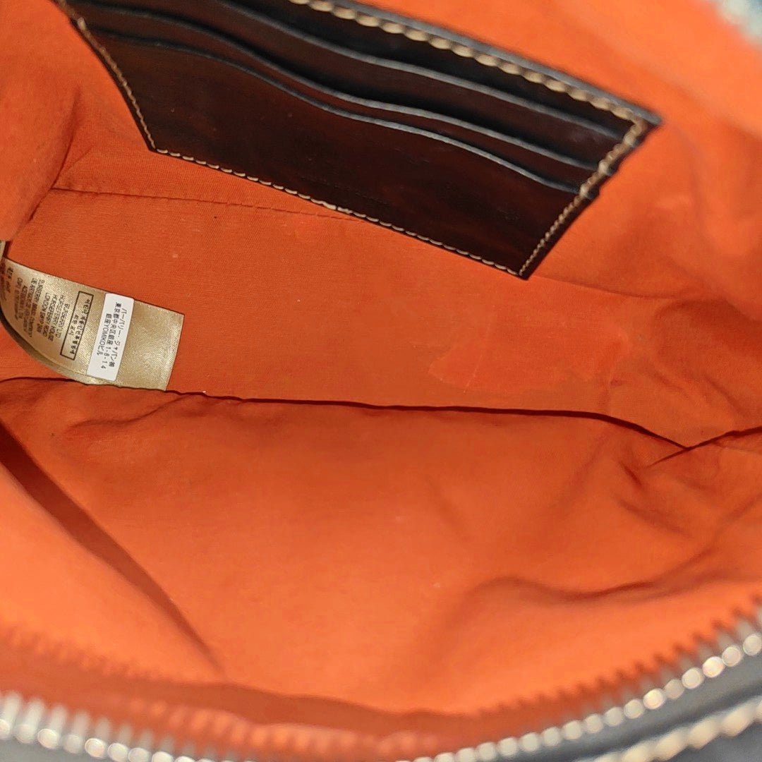 Bolso de hombro de lona pequeño beige