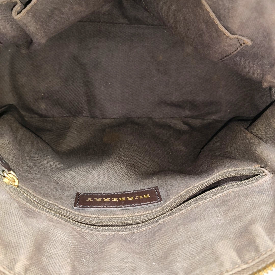 Coated Canvas Top Handle Bag Small Beige