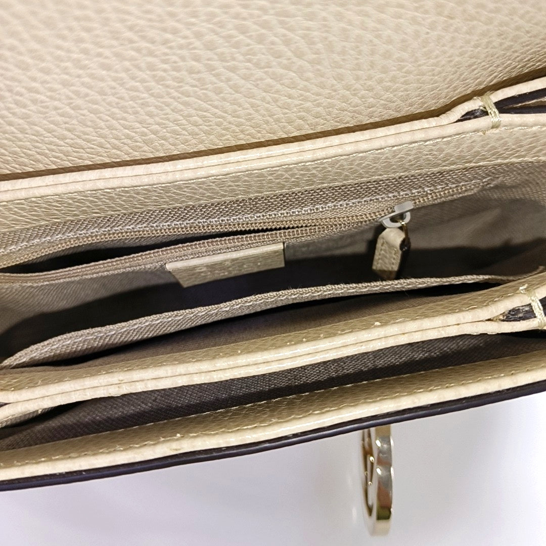 Interlocking G Mini Calfskin Beige