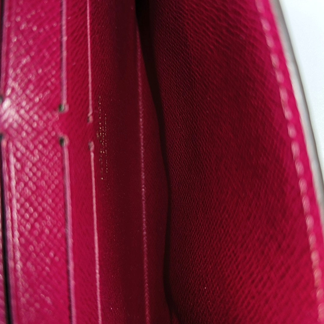 SARAH Monogram Coated Canvas Brown Wallet