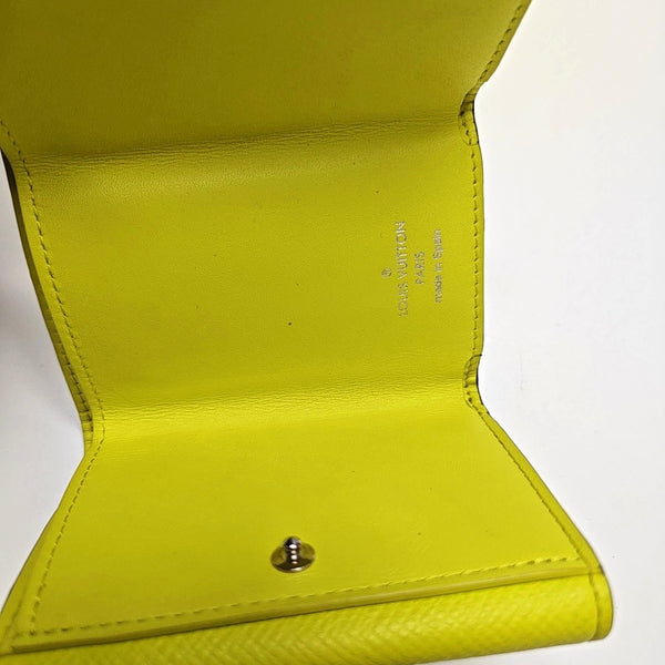 DISCOVERY Monogram Coated Canvas Yellow Card Holder