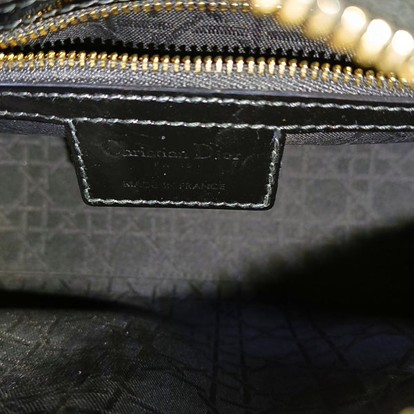 Lady Dior Medium Cannage Patent Leather Black