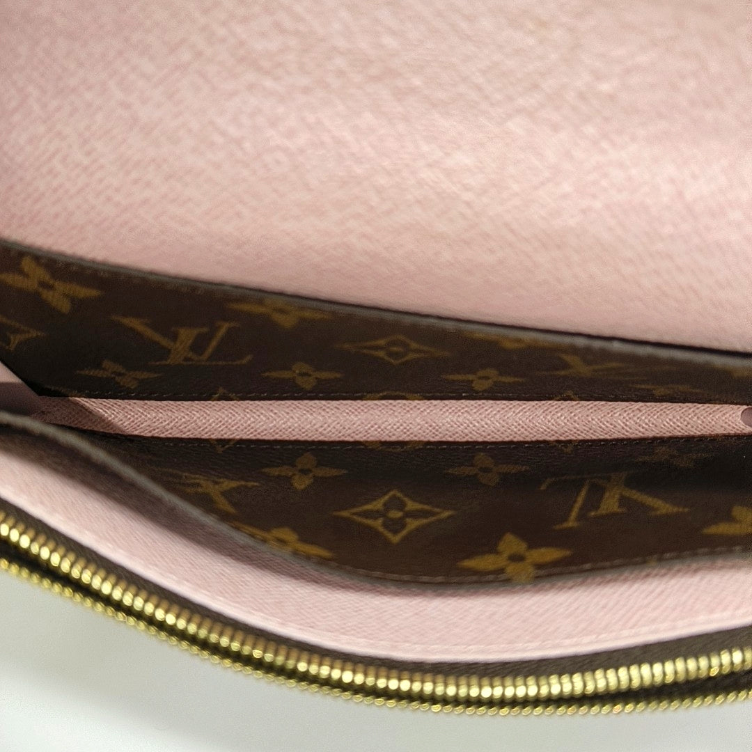 EMILIE Monogram Coated Canvas Brown Wallet