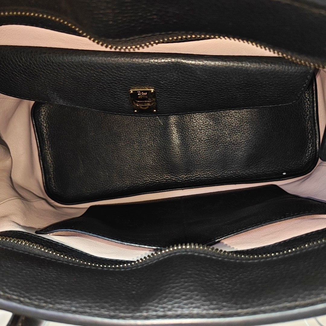 Calfskin Top Handle Bag Black