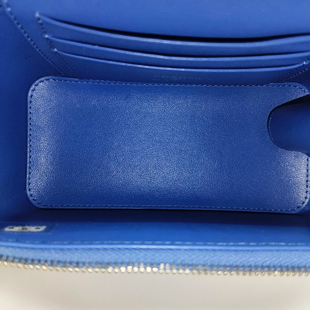 VANITY CASE Small Quilted Denim Blue