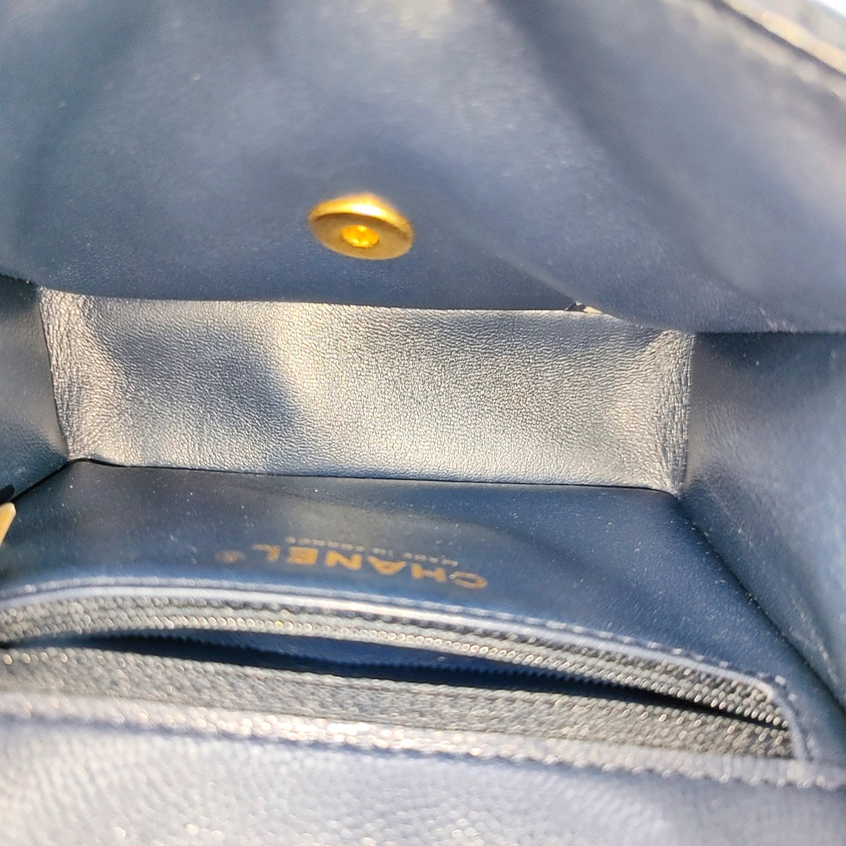 Quilted Grained Calfskin Blue