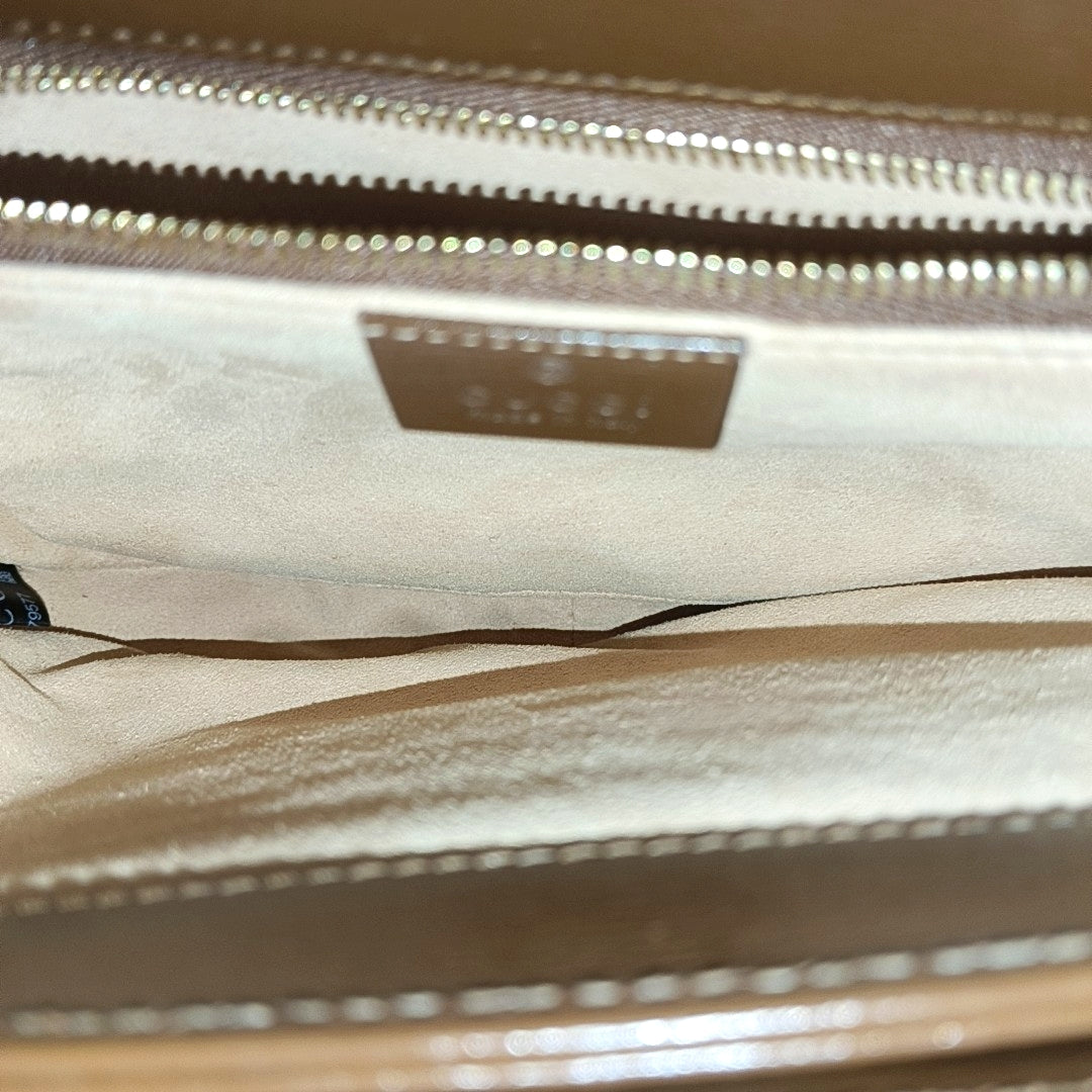 Horsebit 1955 Medium Monogram Coated Canvas Beige