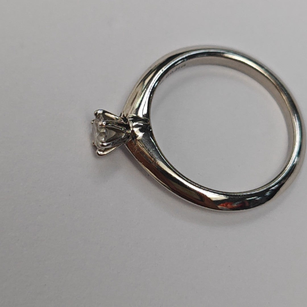Tiffany Setting Platinum 950 Silver Ring EU 49
