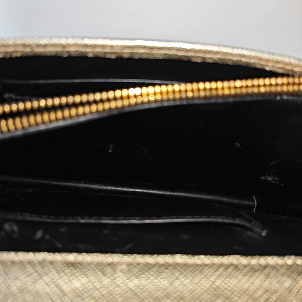 Saffiano Calfskin Shoulder Bag Gold