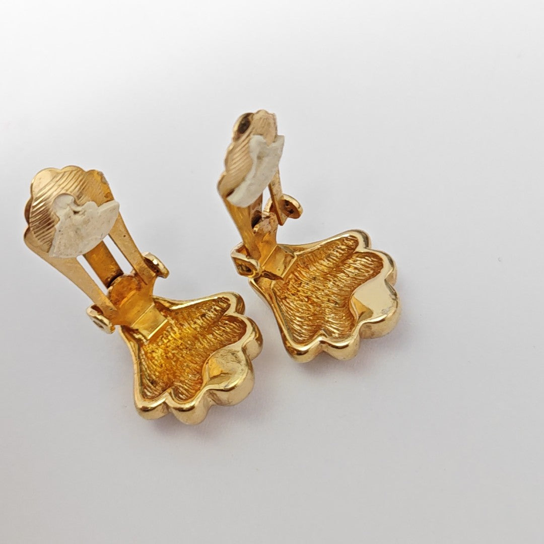 Metal Gold Clip On Earrings
