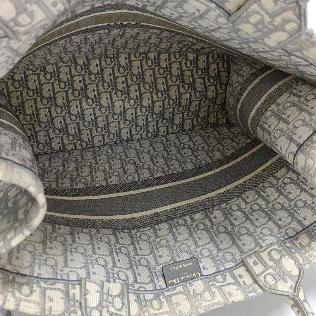 Book Tote Large Oblique Canvas Gray