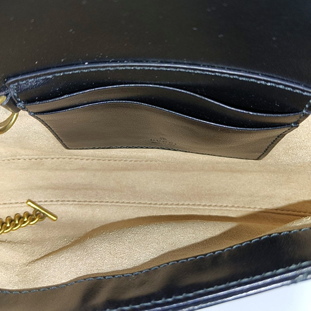 GG Marmont Mini Quilted Calfskin Black