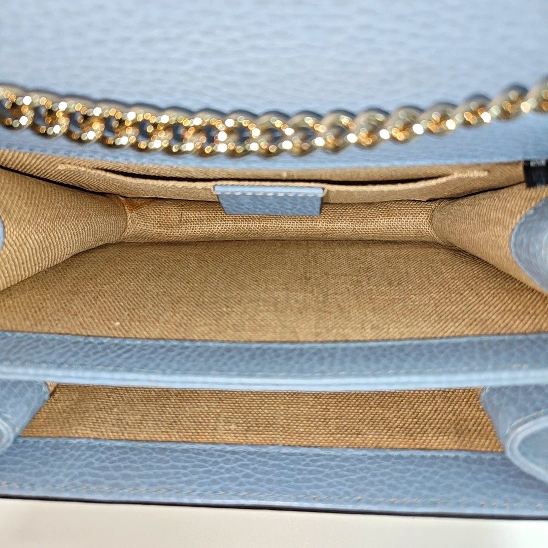Interlocking G Small Calfskin Blue