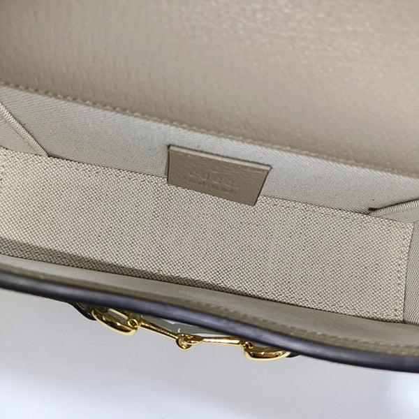Authenticated pre-owned  Horsebit 1955 Mini Monogram Coated Canvas White - Shoulder Bag at Looply