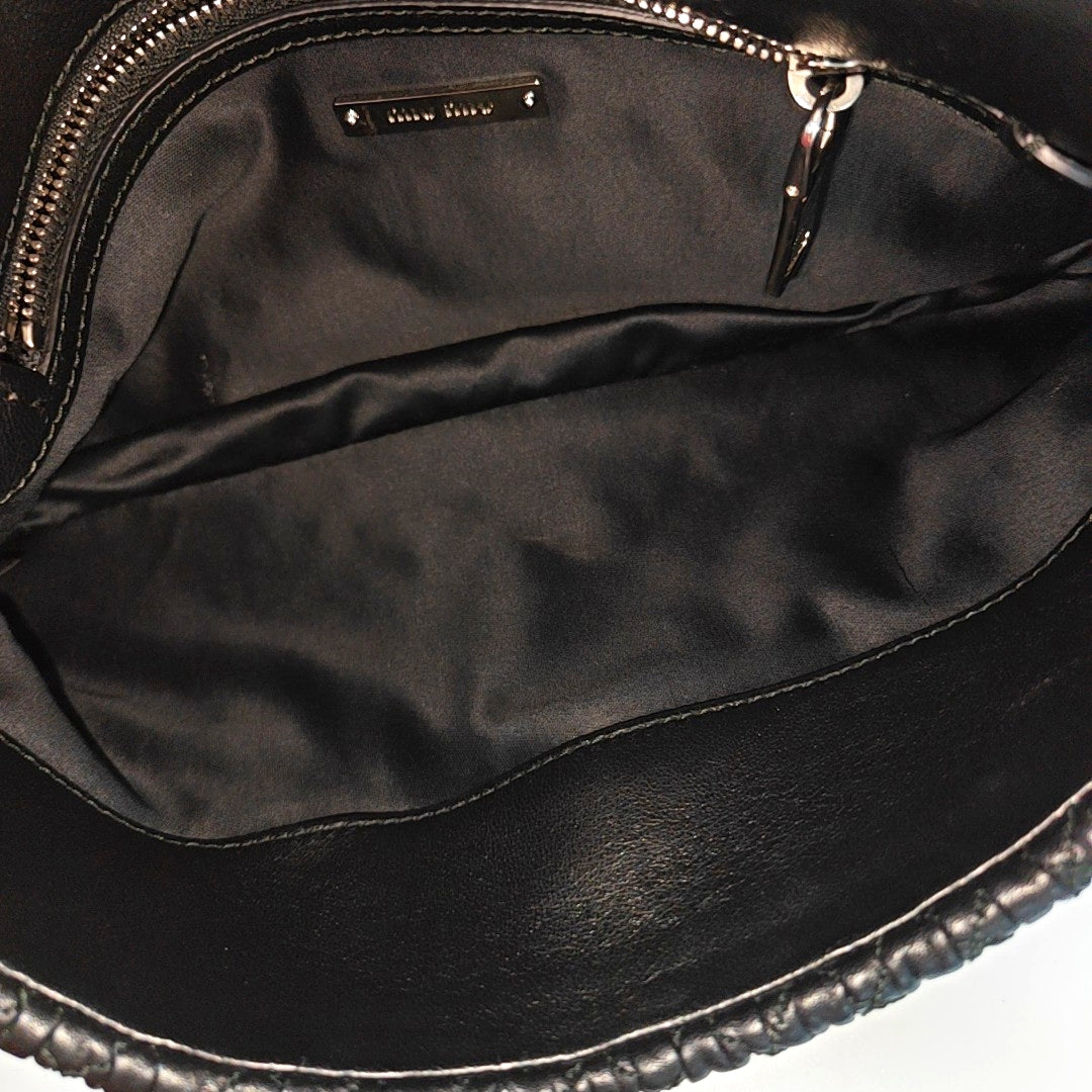 Quilted Lambskin Shoulder Bag Black