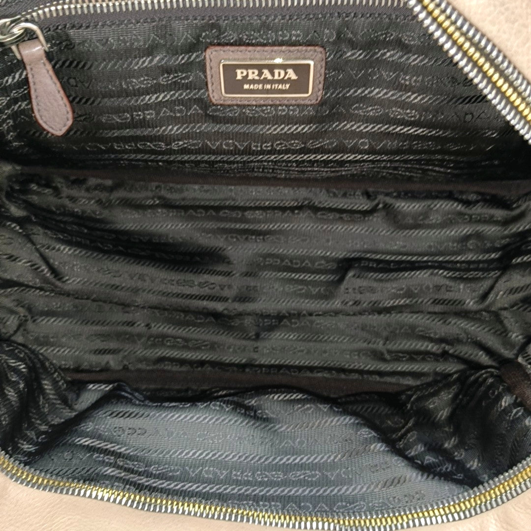 Calfskin Top Handle Bag Brown