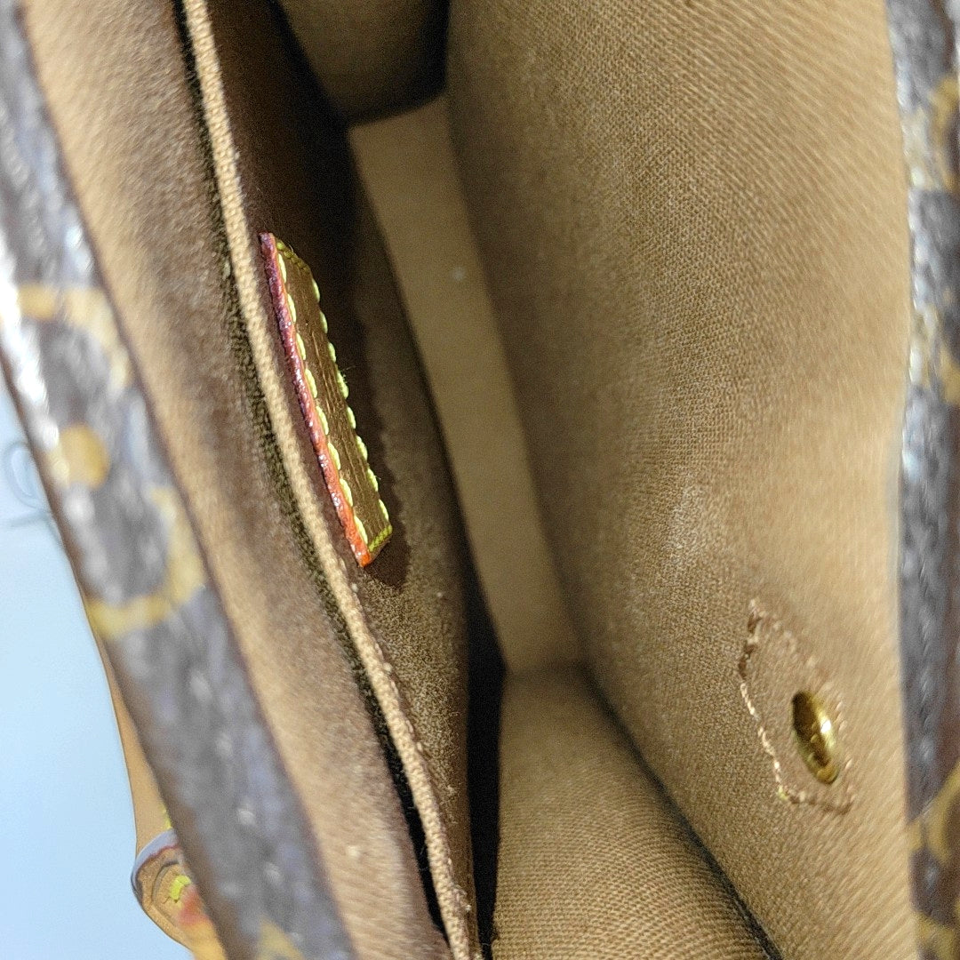 SAC PLAT Mini Monogram Coated Canvas Brown