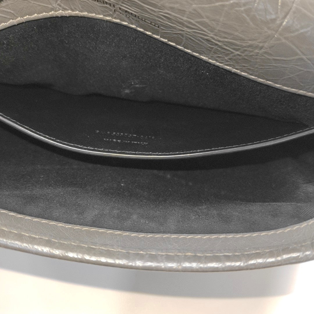 NIKI Small Chevron Calfskin Gray