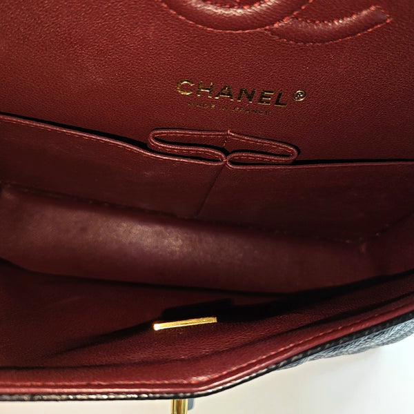 CLASSIC FLAP Small Quilted Grained Calfskin Black