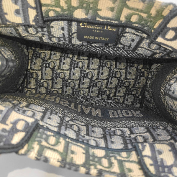 Bolso de mano Dior Book Tote pequeño de lona Oblique azul
