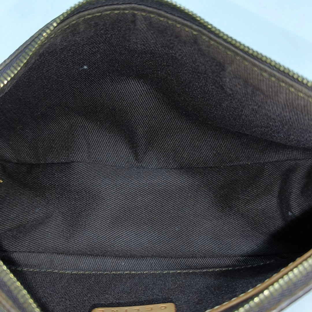 Coated Canvas Top Handle Bag Brown