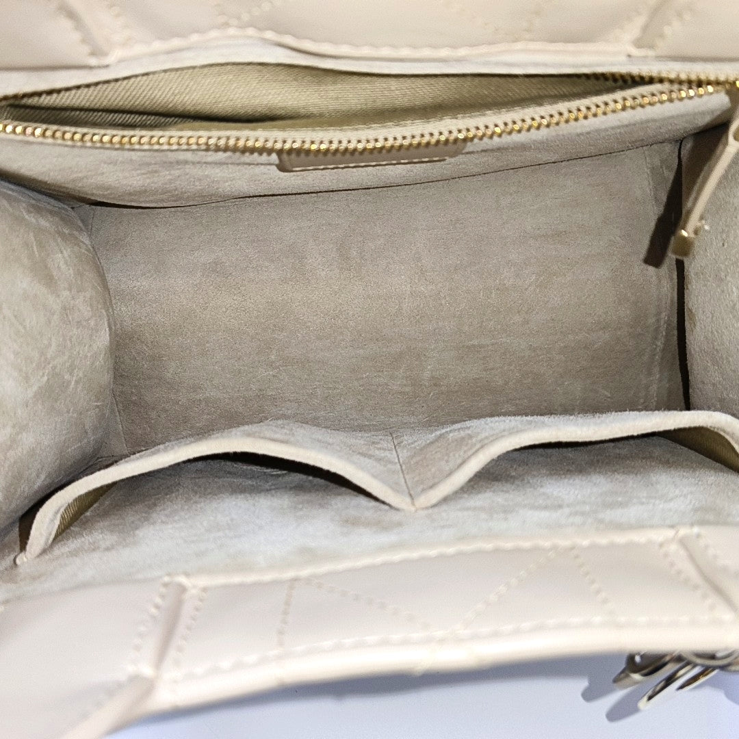 Book Tote Small Quilted Calfskin Beige