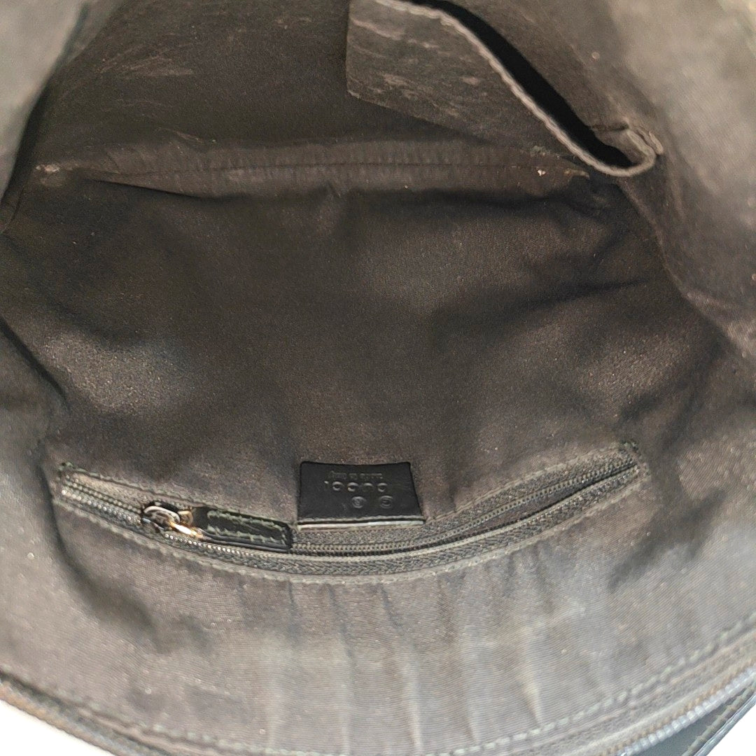 Monogram Suede Shoulder Bag Black