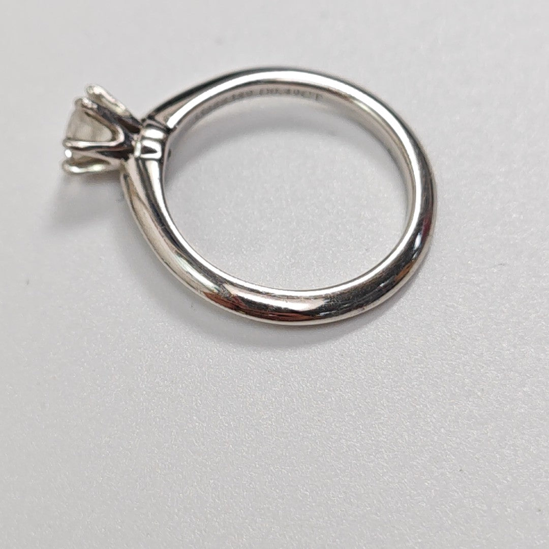 Tiffany Setting Platinum 950 Silver Ring EU 48