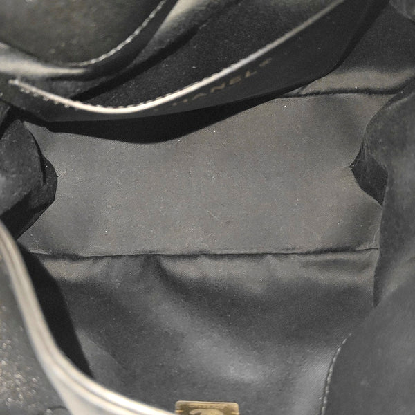 Quilted Lambskin Top Handle Bag Black