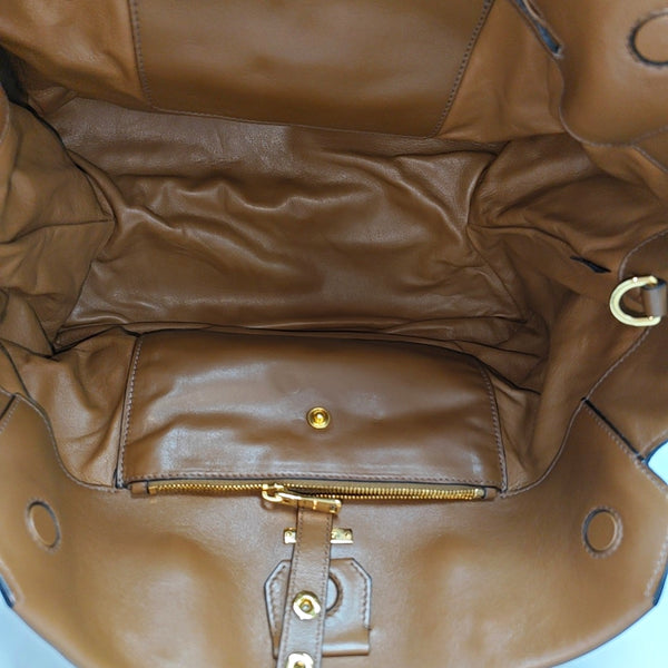 Calfskin Shoulder Bag Brown