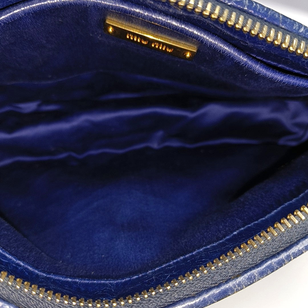 Quilted Lambskin Shoulder Bag Blue