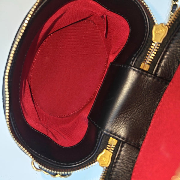 Quilted Calfskin Bucket Bag Black