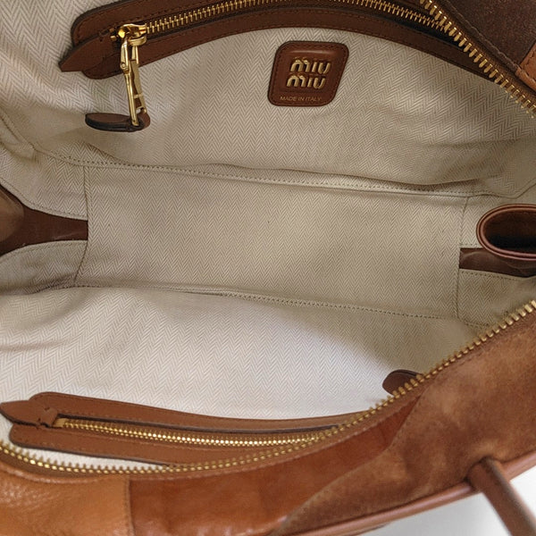 Calfskin Top Handle Bag Brown