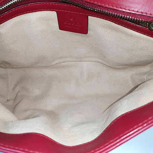 GG Marmont Medium Quilted Calfskin Red