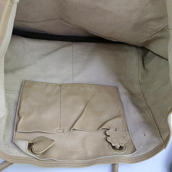 Leather Shoulder Bag Beige