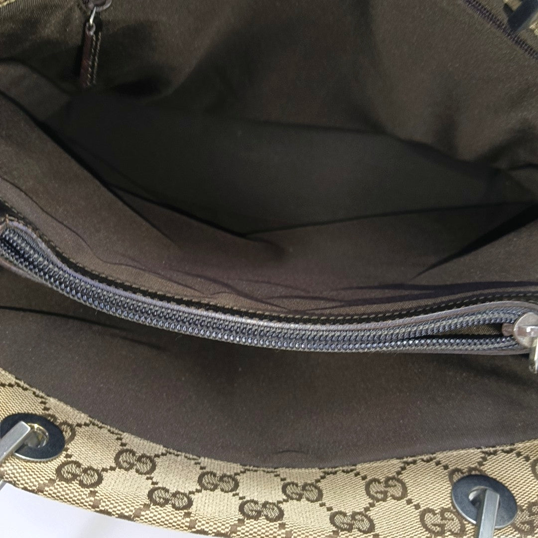 Monogram Canvas Tote Bag Brown