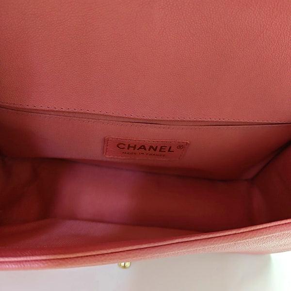 BOY CHANEL Medium Quilted Grained Calfskin Pink