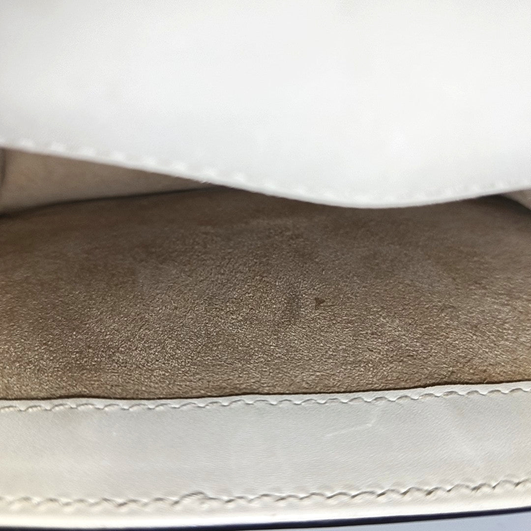 Authenticated pre-owned  Sylvie Mini Calfskin White - Shoulder Bag at Looply